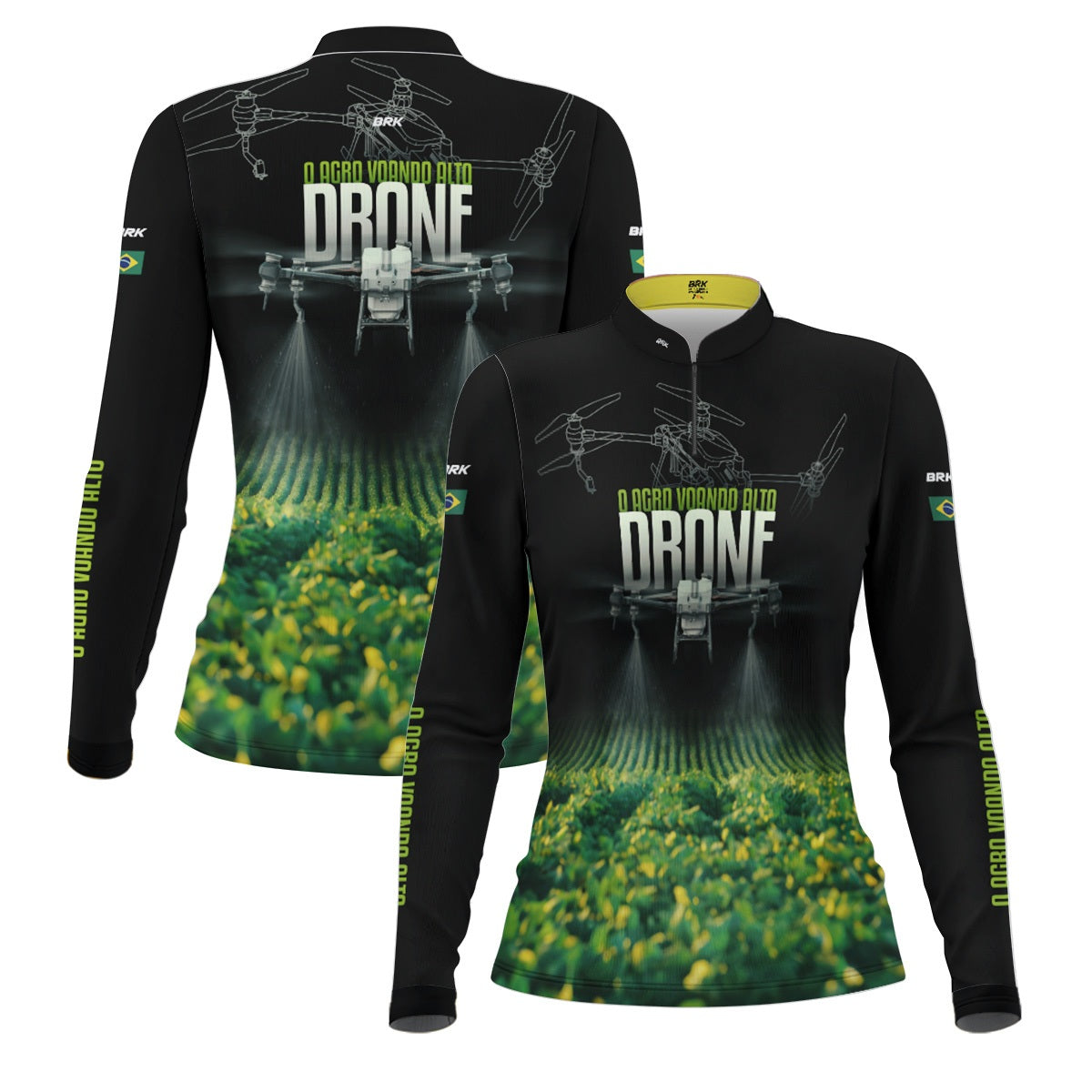 Camisa Agro Feminina Brk Drone T40 Soja com Proteção Solar UV50+ - Brk Agro