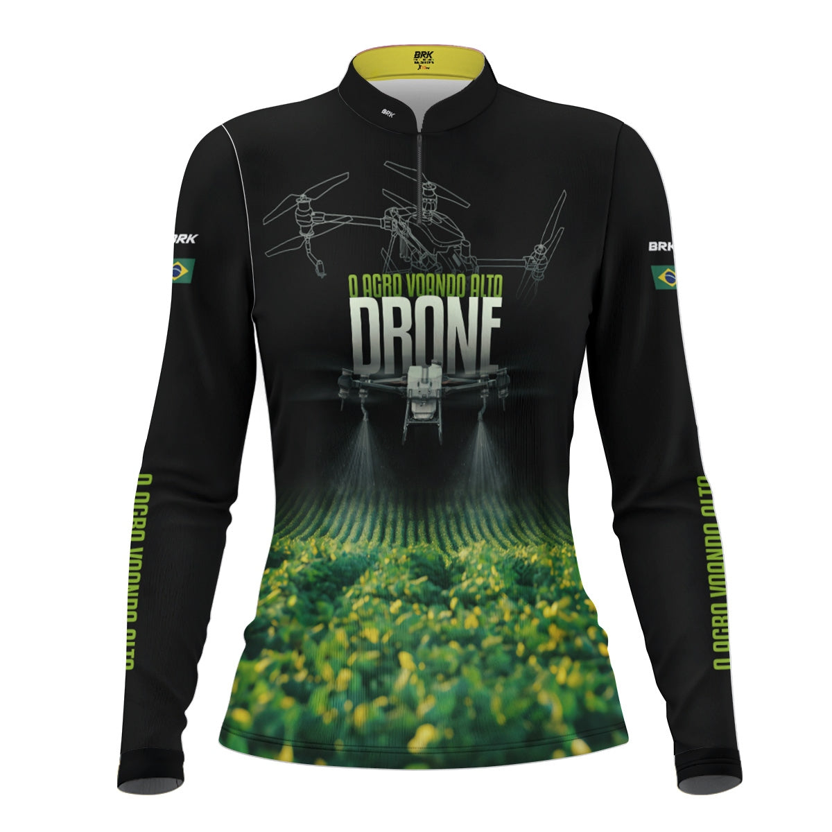 Camisa Agro Feminina Brk Drone T40 Soja com Proteção Solar UV50+ - Brk Agro