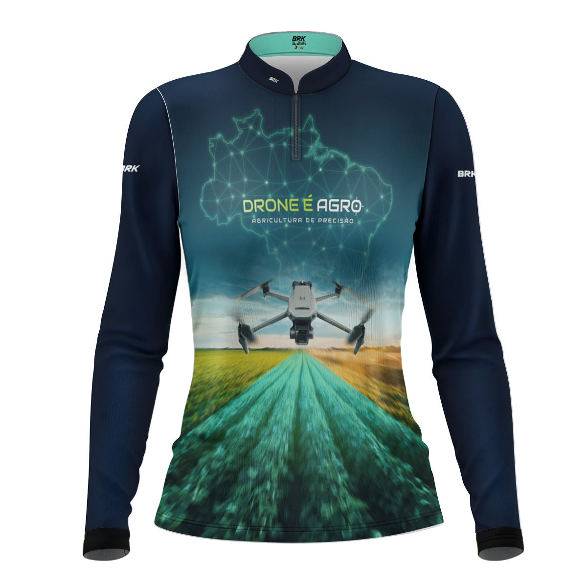 Camisa Agro Feminina Brk Drone de Mapeamento Mavic 3 com Proteção Solar UV50+ - Brk Agro