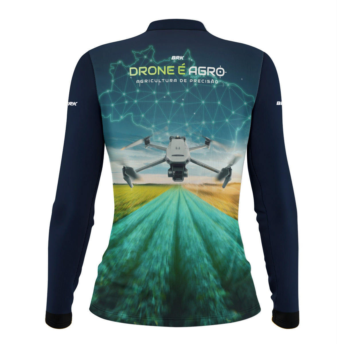 Camisa Agro Feminina Brk Drone de Mapeamento Mavic 3 com Proteção Solar UV50+ - Brk Agro