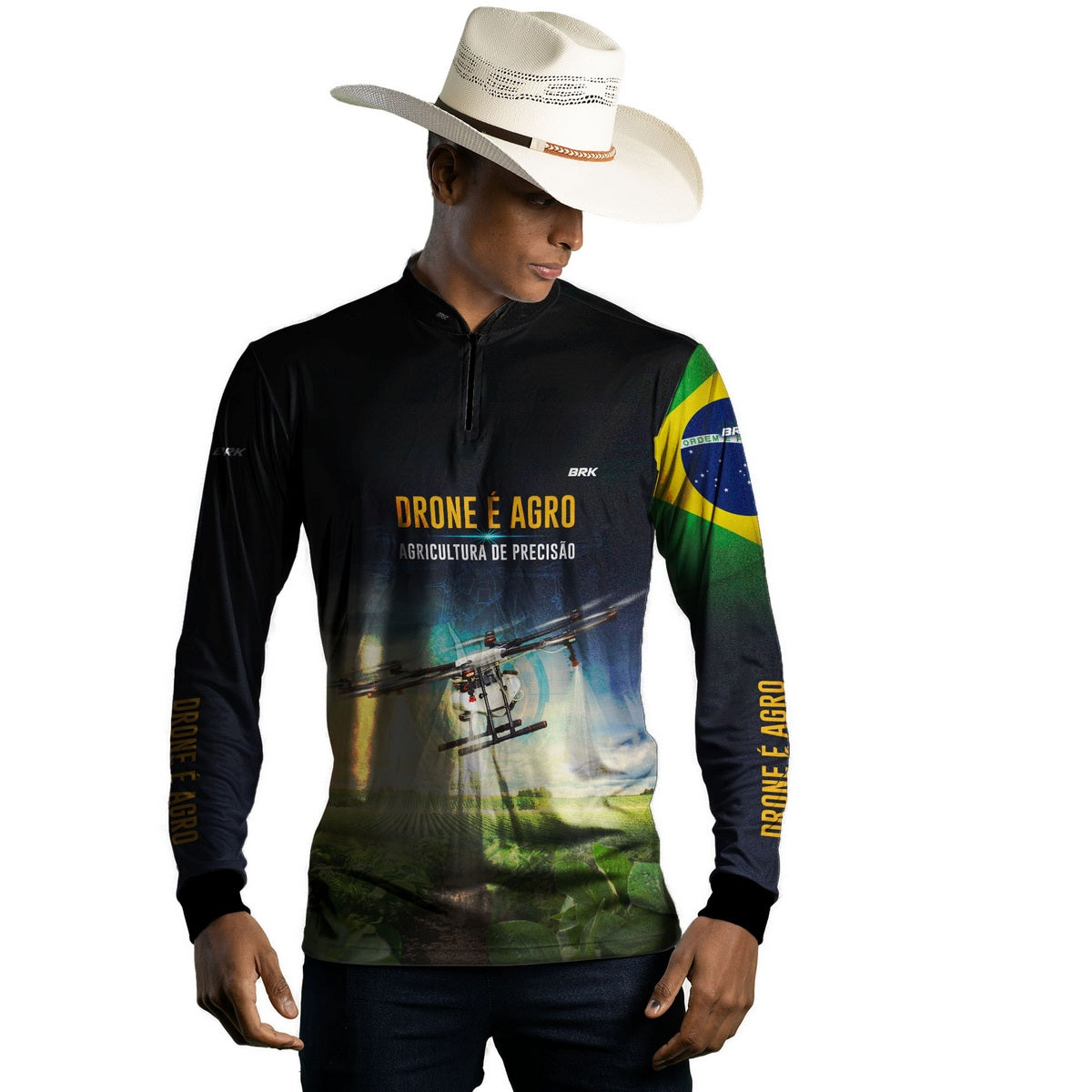 Camisa Agro Brk Drone T40 com Proteção Solar UV50+ - Brk Agro