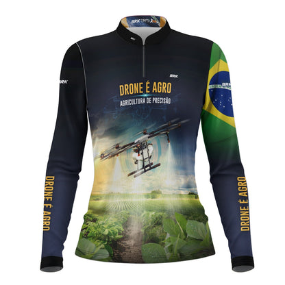 Camisa Agro Feminina Brk Drone T40 com Proteção Solar UV50+ - Brk Agro