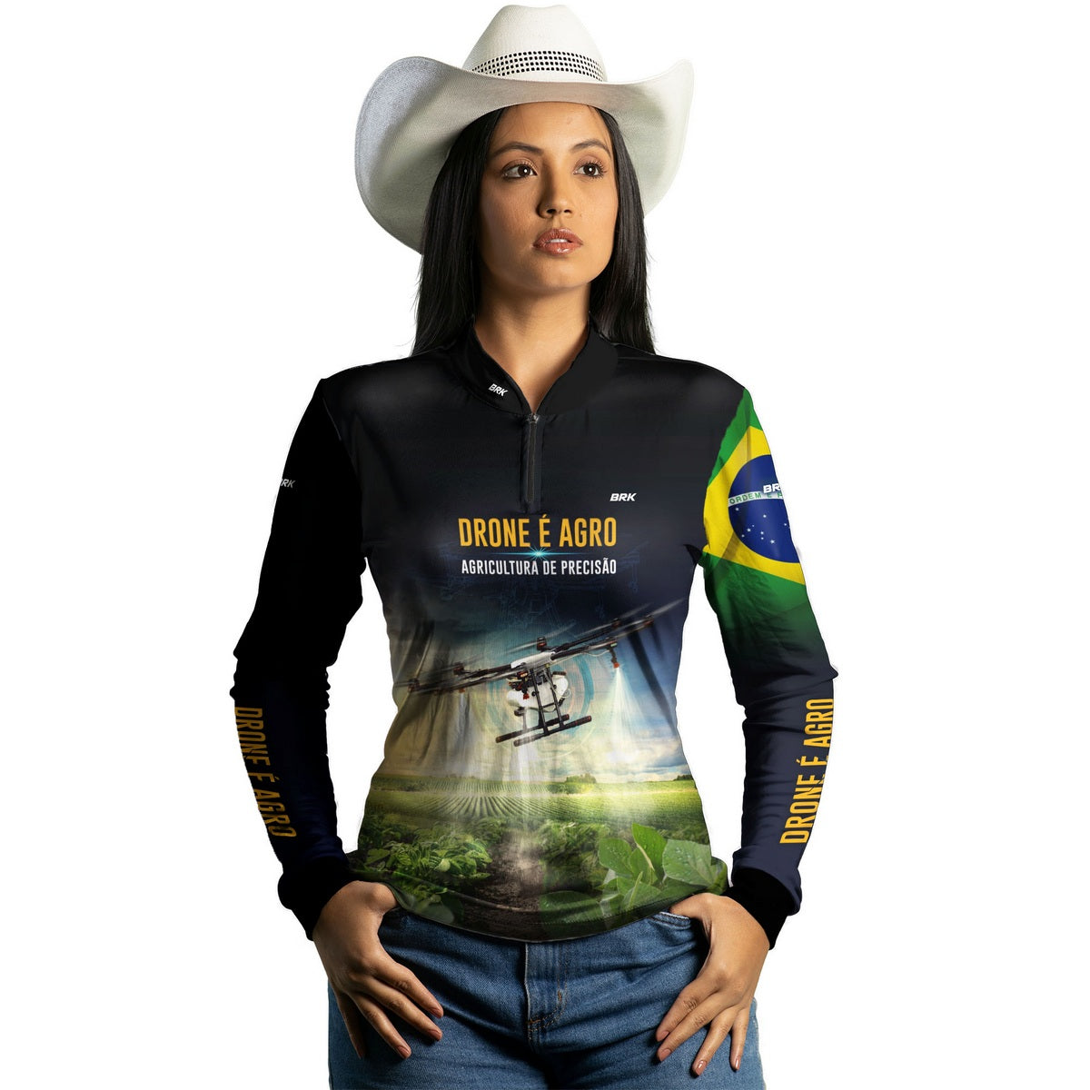 Camisa Agro Feminina Brk Drone T40 com Proteção Solar UV50+ - Brk Agro