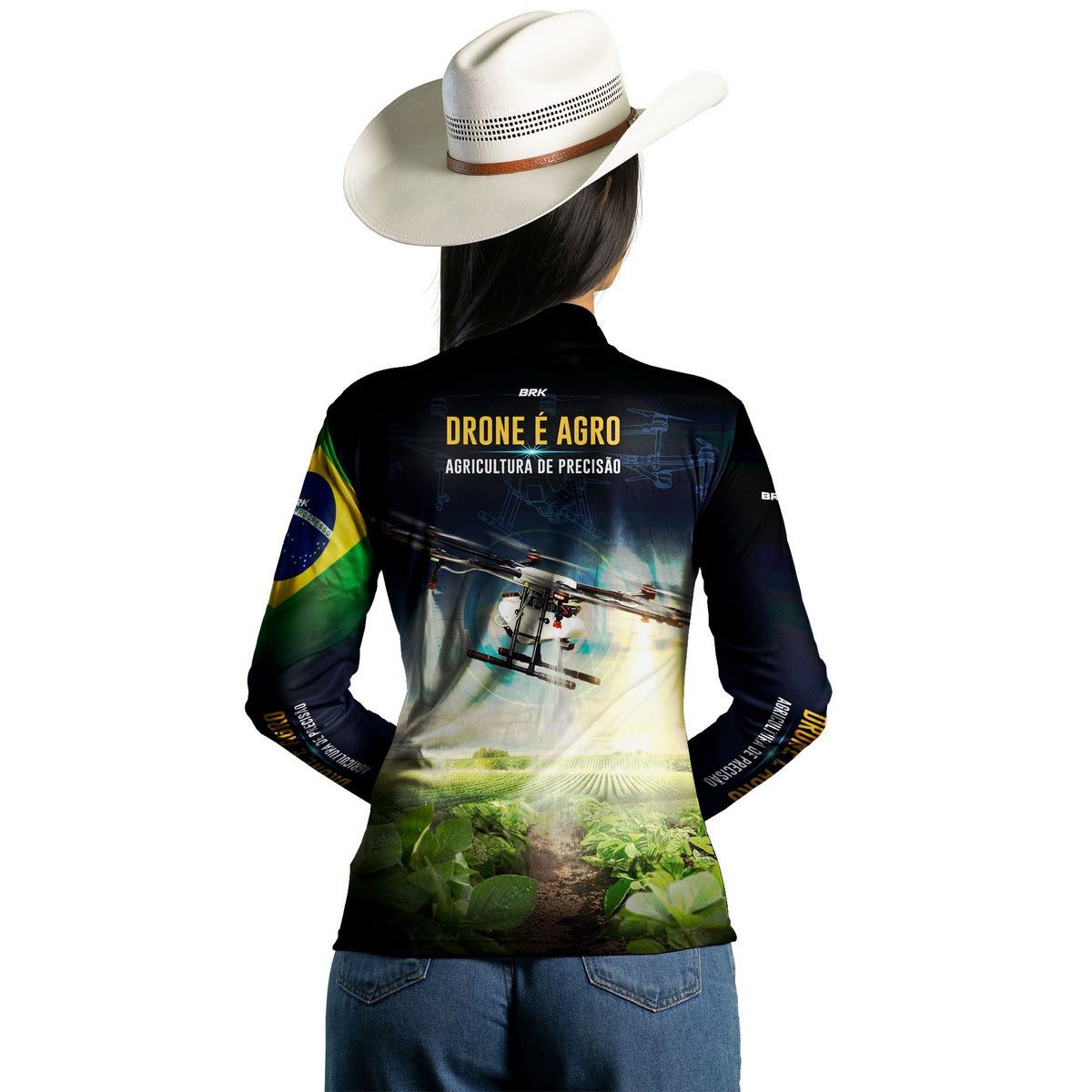 Camisa Agro Feminina Brk Drone T40 com Proteção Solar UV50+ - Brk Agro