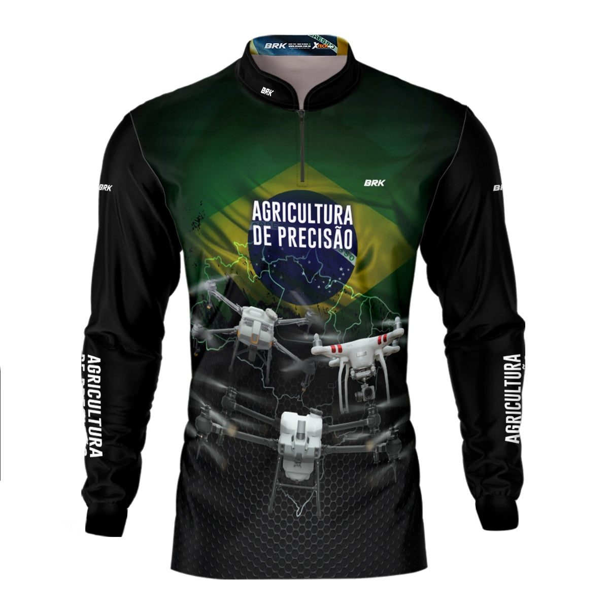Camisa Agro Brk Drones T40 e Phantom T10 com Proteção Solar UV50+ - Brk Agro