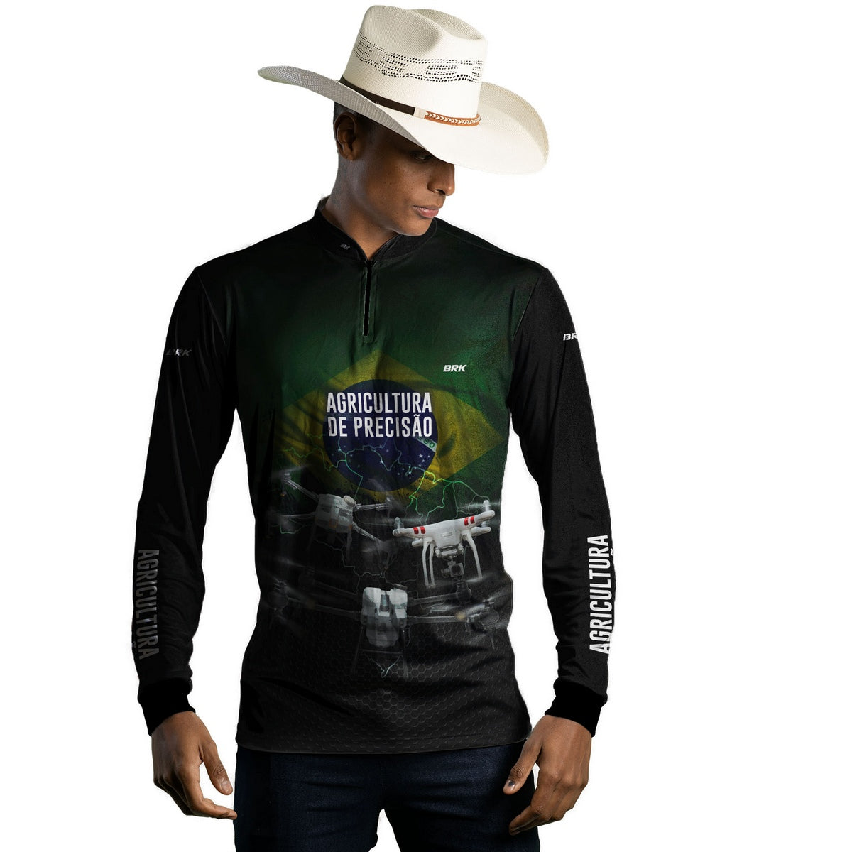 Camisa Agro Brk Drones T40 e Phantom T10 com Proteção Solar UV50+ - Brk Agro