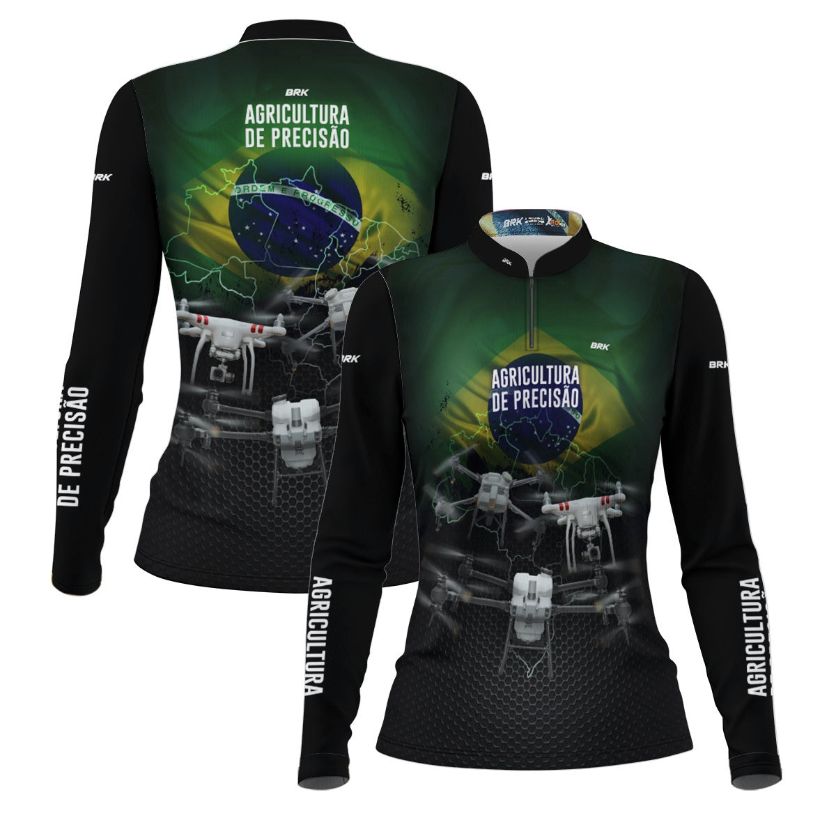 Camisa Agro Feminina Brk Drones T40 e Phantom T10 com Proteção Solar UV50+ - Brk Agro