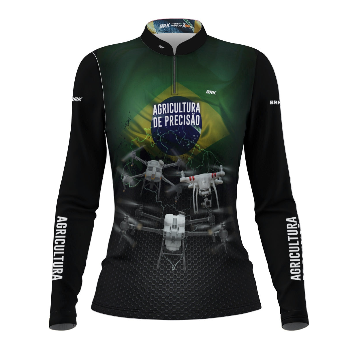 Camisa Agro Feminina Brk Drones T40 e Phantom T10 com Proteção Solar UV50+ - Brk Agro