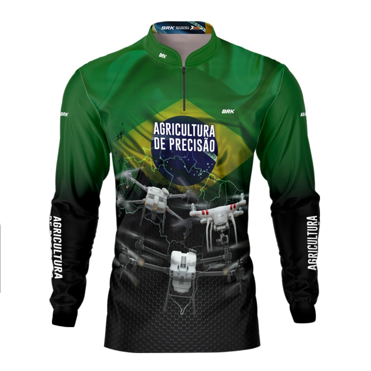 Camisa Agro Brk Drones T40 e Phantom T10 com Proteção Solar UV50+ - Brk Agro