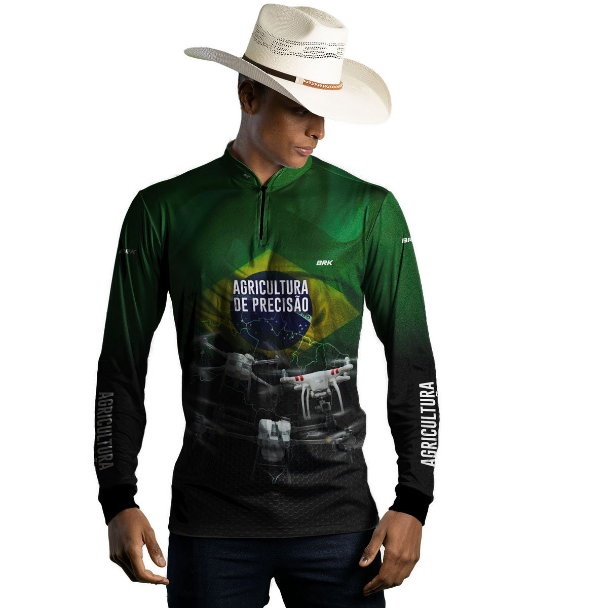 Camisa Agro Brk Drones T40 e Phantom T10 com Proteção Solar UV50+ - Brk Agro