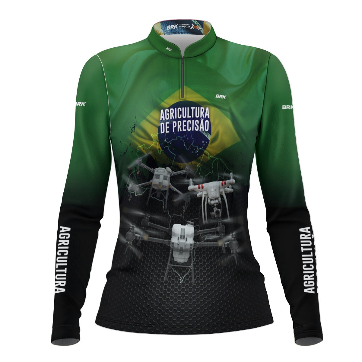 Camisa Agro Feminina Brk Drones T40 e Phantom T10 com Proteção Solar UV50+ - Brk Agro