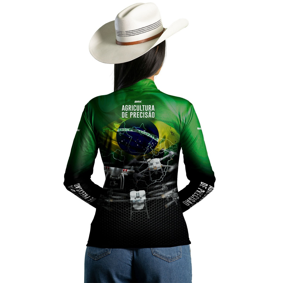 Camisa Agro Feminina Brk Drones T40 e Phantom T10 com Proteção Solar UV50+ - Brk Agro