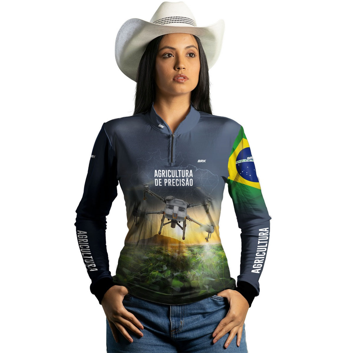 Camisa Agro Feminina Brk Drone T10 com Proteção Solar UV50+ - Brk Agro