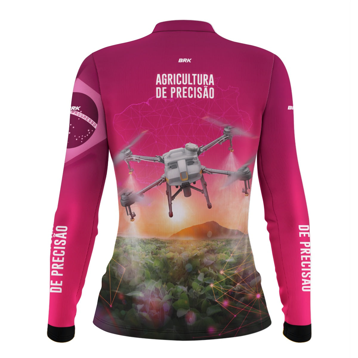 Camisa Agro Feminina Brk Rosa Drone T10 com Proteção Solar UV50+ - Brk Agro