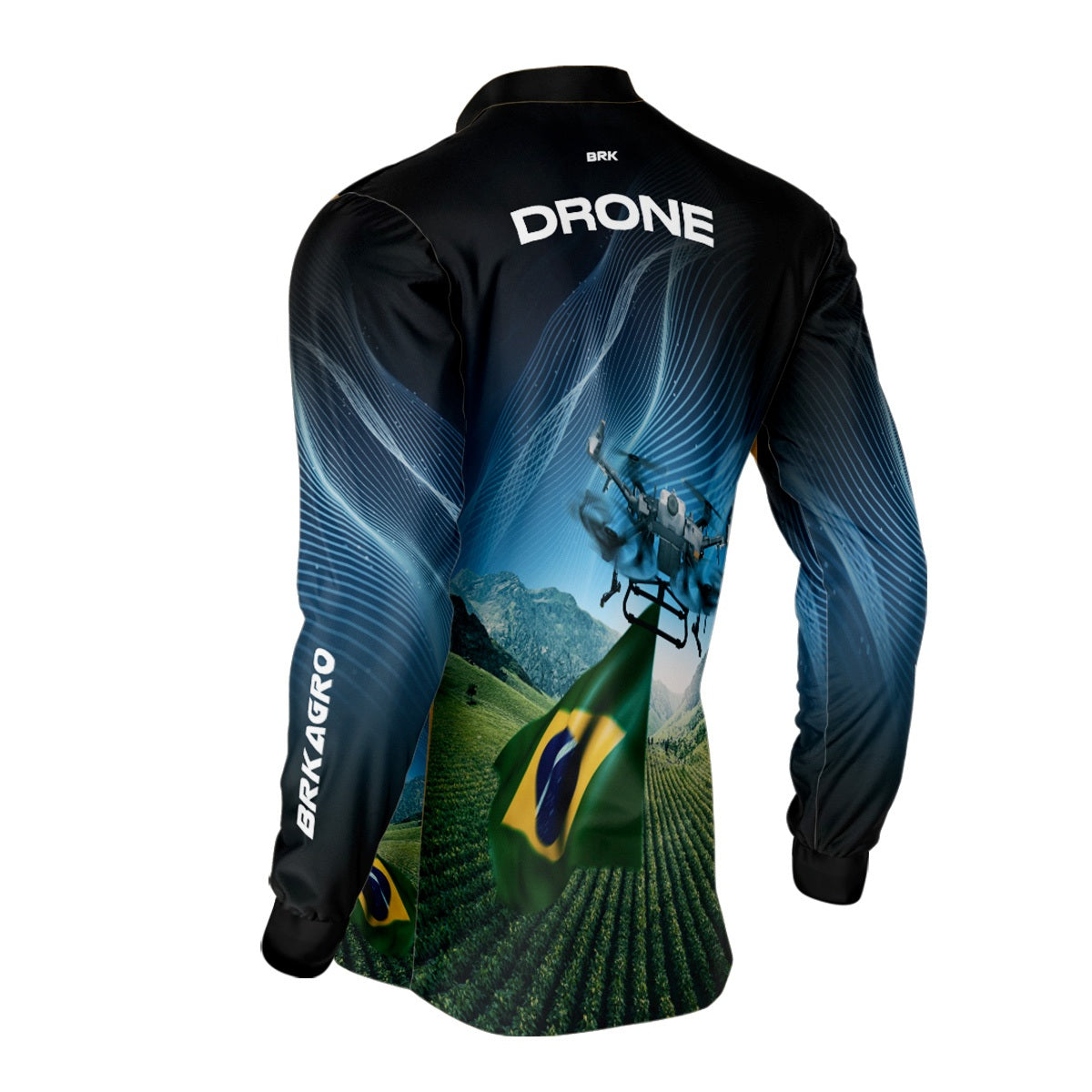 Camisa Agro Brk Drone Bandeira do Brasil com Proteção Solar UV50+ - Brk Agro