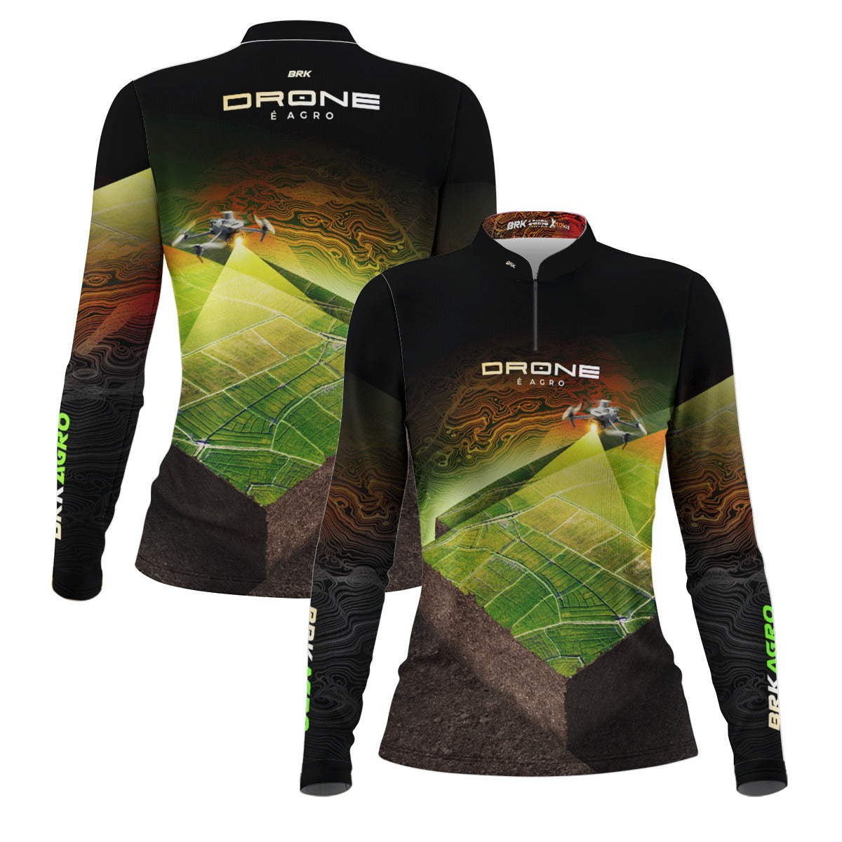 Camisa Agro Feminina Brk Drone de Mapeamento com Proteção Solar UV50+ - Brk Agro