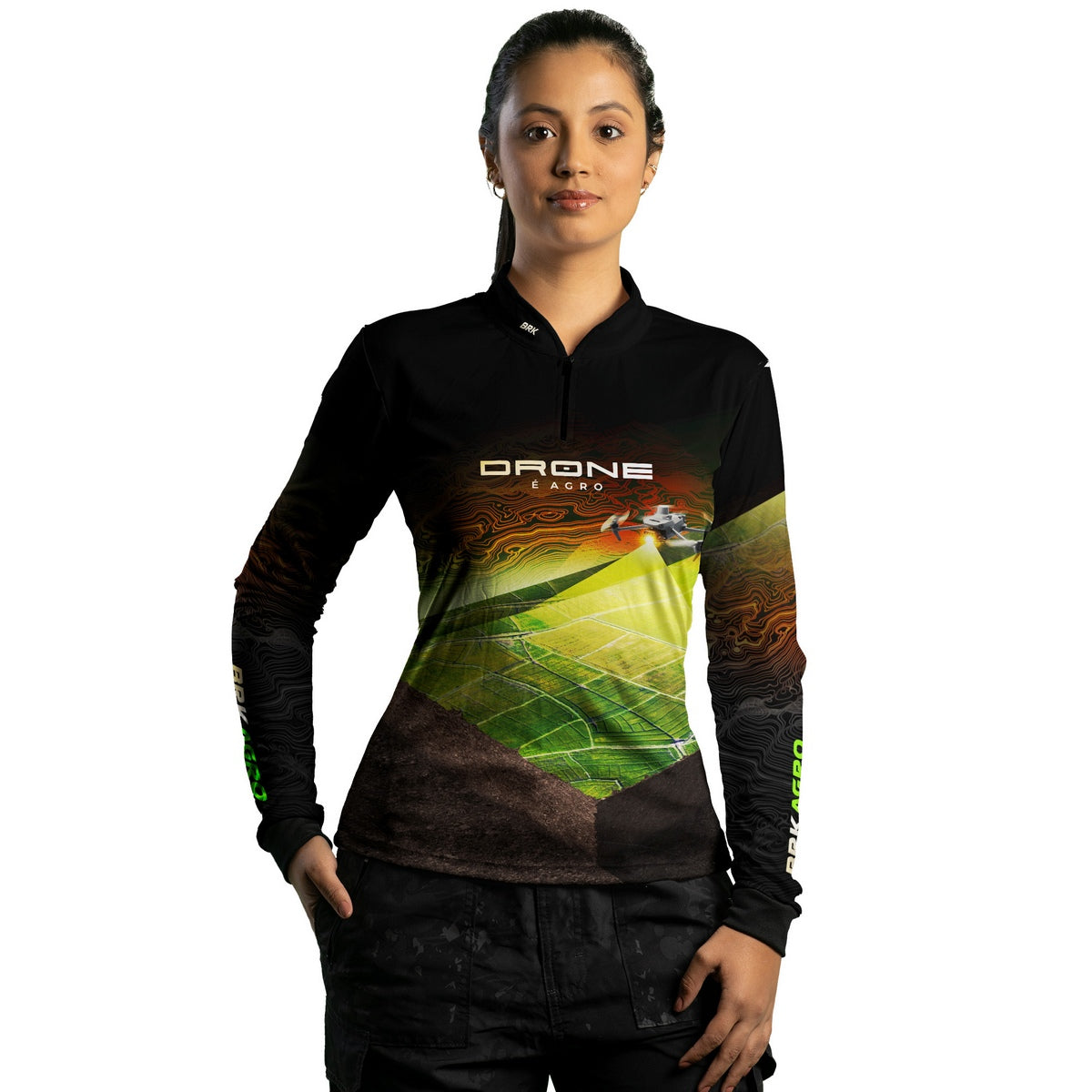 Camisa Agro Feminina Brk Drone de Mapeamento com Proteção Solar UV50+ - Brk Agro