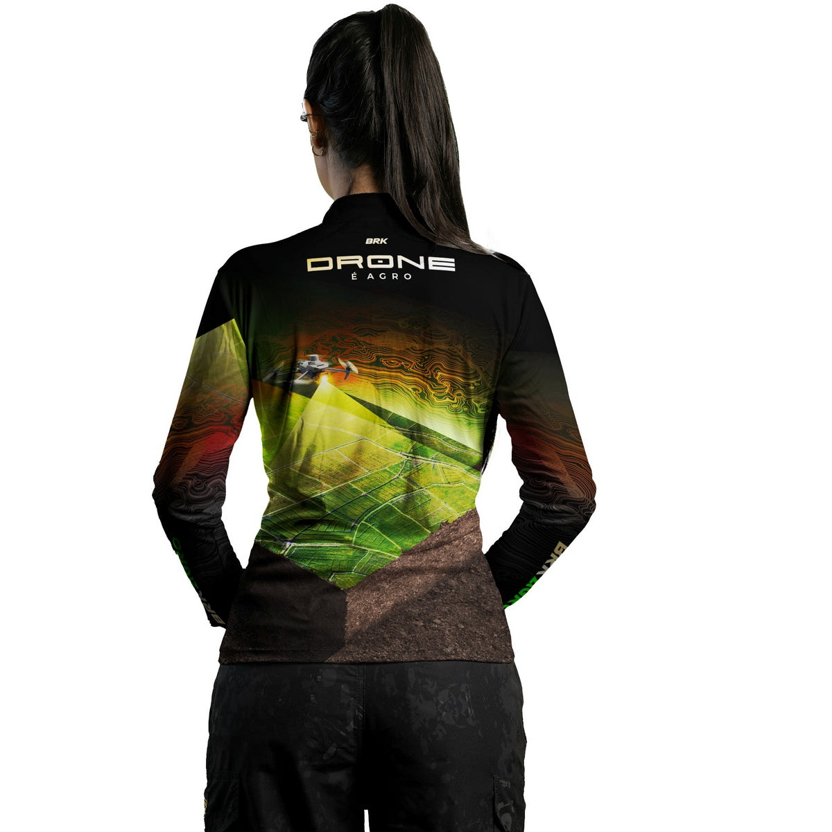 Camisa Agro Feminina Brk Drone de Mapeamento com Proteção Solar UV50+ - Brk Agro