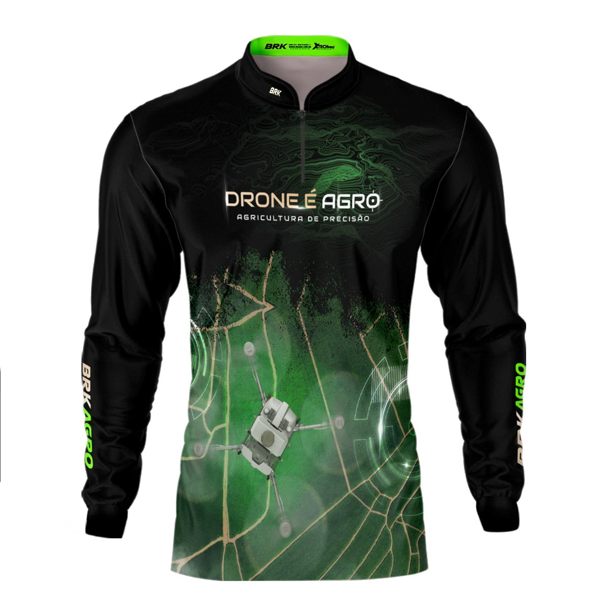 Camisa Agro Brk Pulverização Mapeamento com Proteção Solar UV50+ - Brk Agro