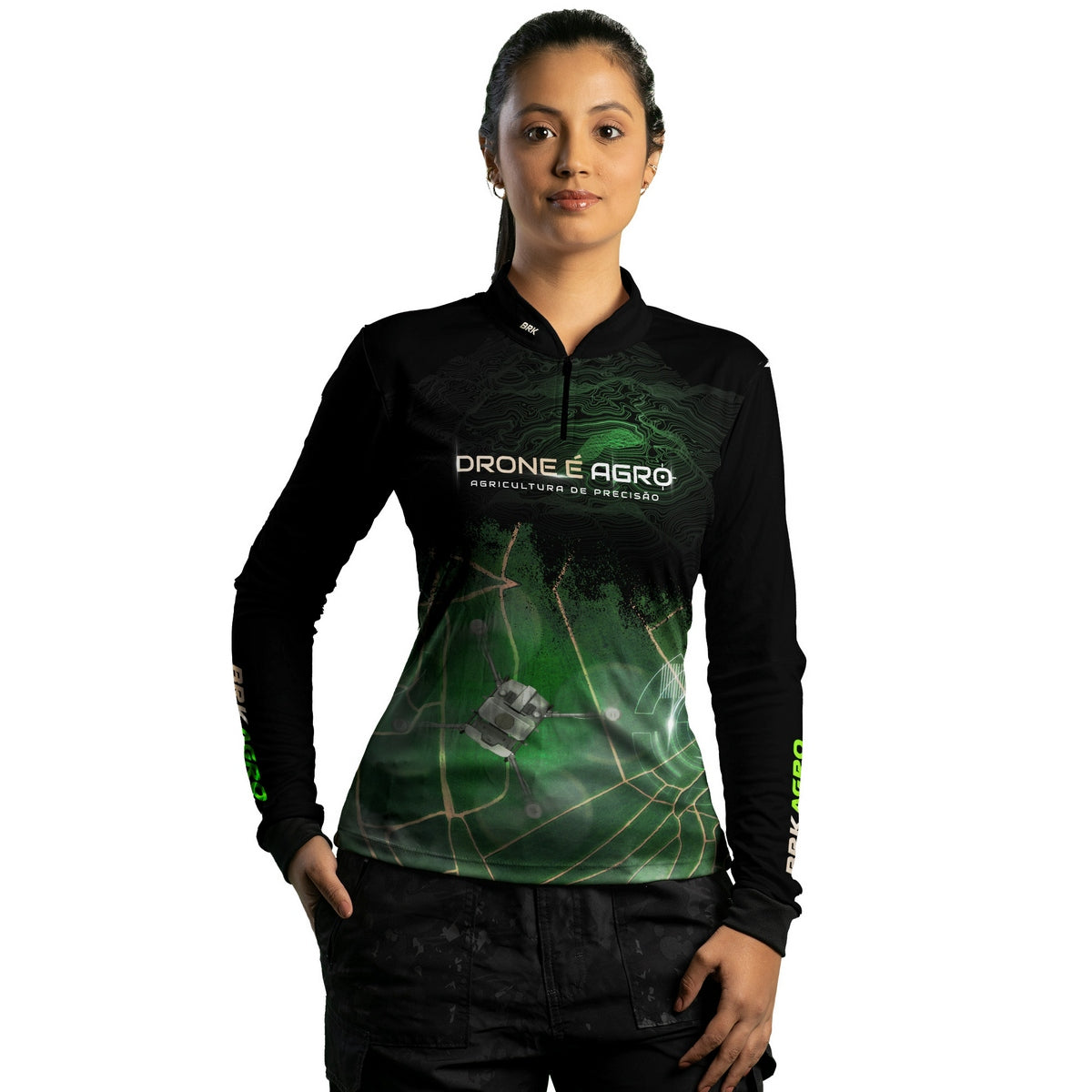 Camisa Agro Feminina Brk Pulverização Mapeamento com Proteção Solar UV50+ - Brk Agro