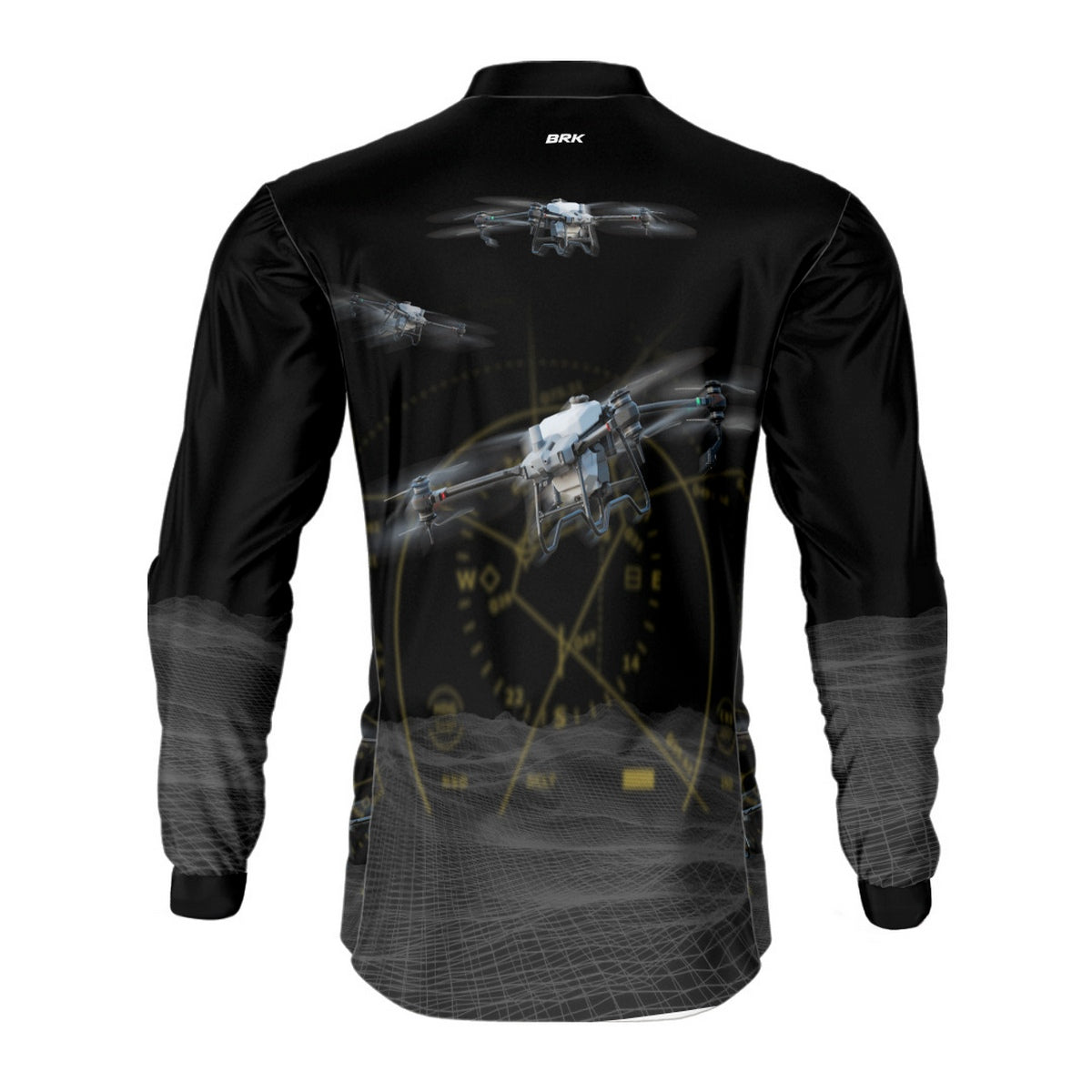 Camisa Agro Brk Drone T40 Air Force Preto com Proteção Solar UV50+ - Brk Agro