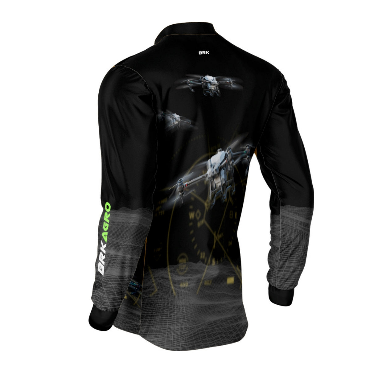 Camisa Agro Brk Drone T40 Air Force Preto com Proteção Solar UV50+ - Brk Agro