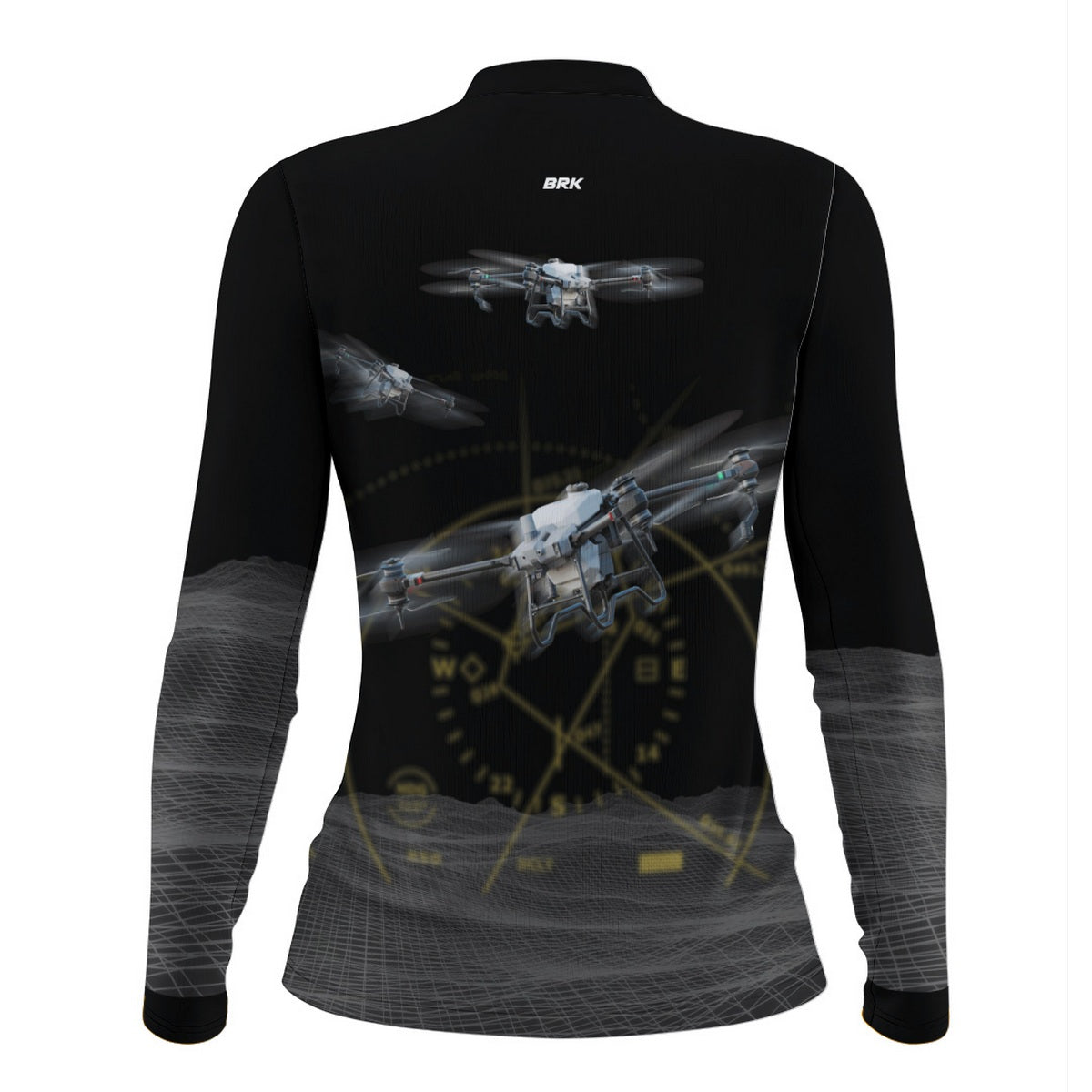 Camisa Agro Feminina Brk Drone T40 Air Force Preto com Proteção Solar UV50+ - Brk Agro