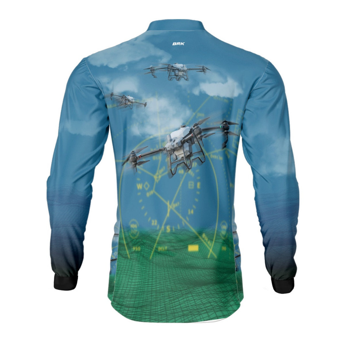 Camisa Agro Brk Drone T40 Air Force Azul com Proteção Solar UV50+ - Brk Agro