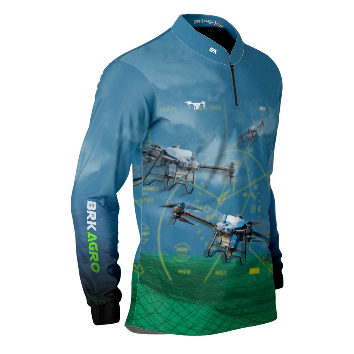Camisa Agro Brk Drone T40 Air Force Azul com Proteção Solar UV50+ - Brk Agro
