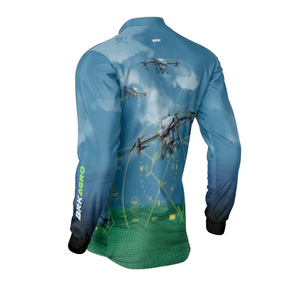 Camisa Agro Brk Drone T40 Air Force Azul com Proteção Solar UV50+ - Brk Agro