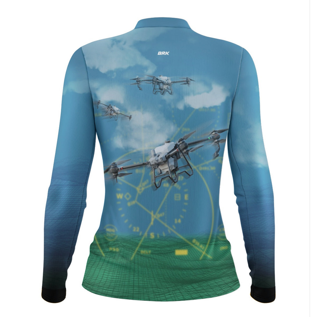 Camisa Agro Feminina Brk Drone T40 Air Force Azul com Proteção Solar UV50+ - Brk Agro