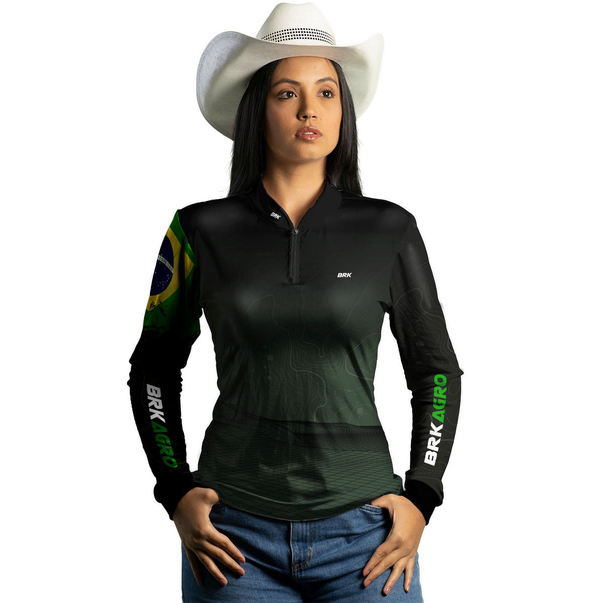 Camisa Agro Feminina Brk Topografia Hightech com Proteção Solar UV50+ - Brk Agro