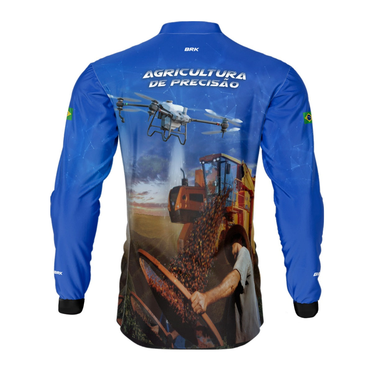 Camisa Agro Brk Pulverização Café com Proteção Solar UV50+ - Brk Agro