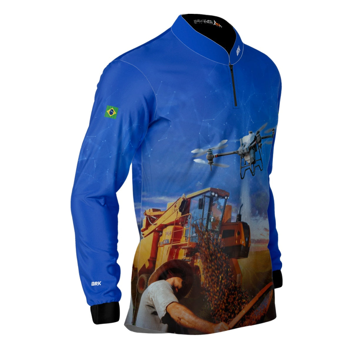 Camisa Agro Brk Pulverização Café com Proteção Solar UV50+ - Brk Agro