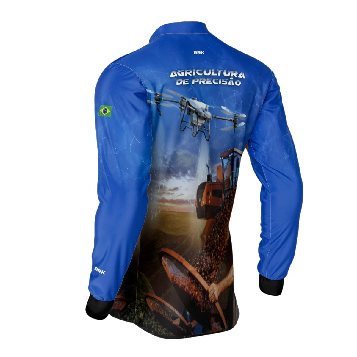 Camisa Agro Brk Pulverização Café com Proteção Solar UV50+ - Brk Agro