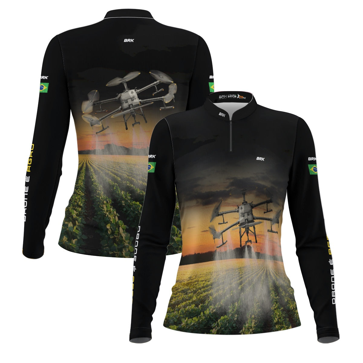 Camisa Agro Feminina Brk Pulverização Soja com Proteção Solar UV50+ - Brk Agro