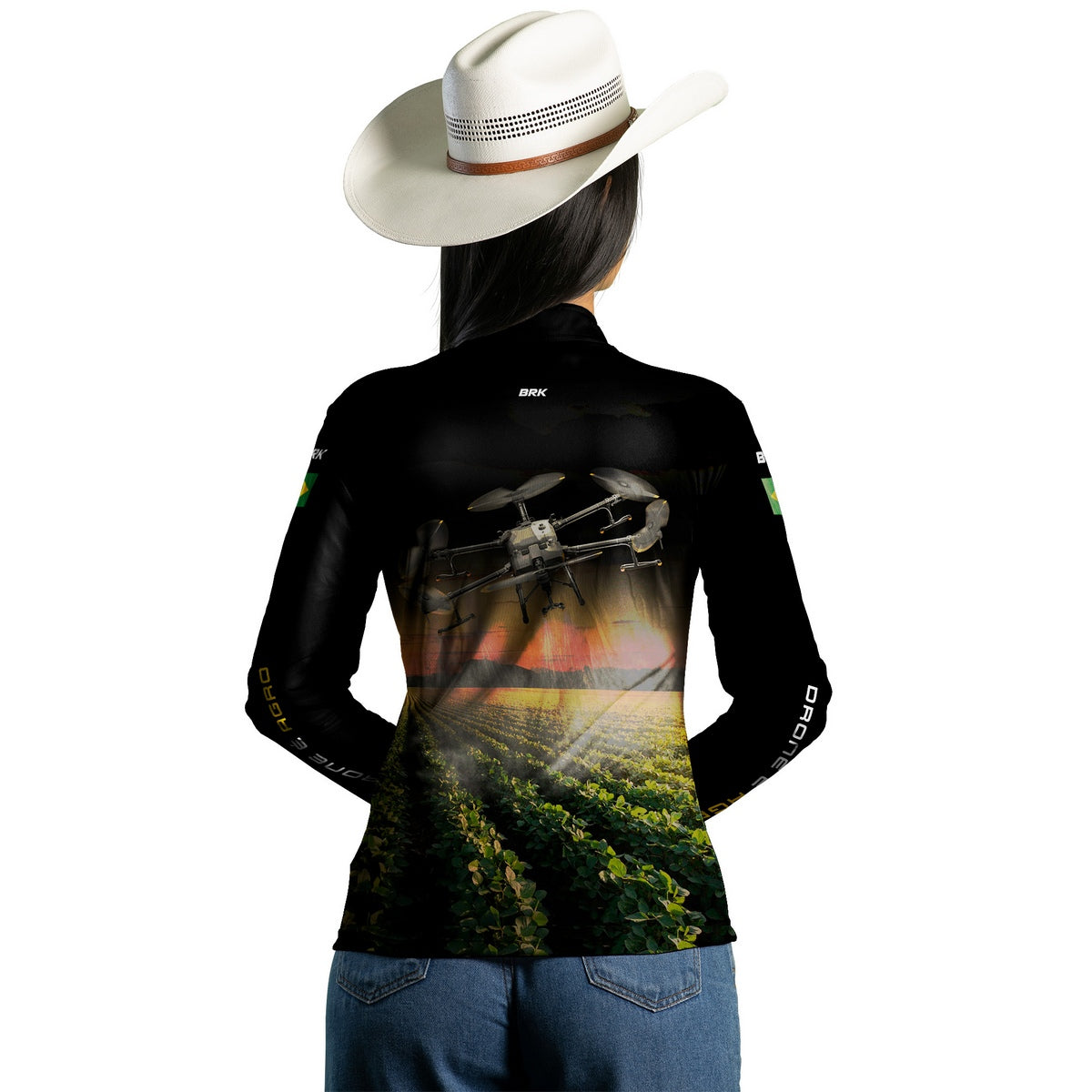Camisa Agro Feminina Brk Pulverização Soja com Proteção Solar UV50+ - Brk Agro