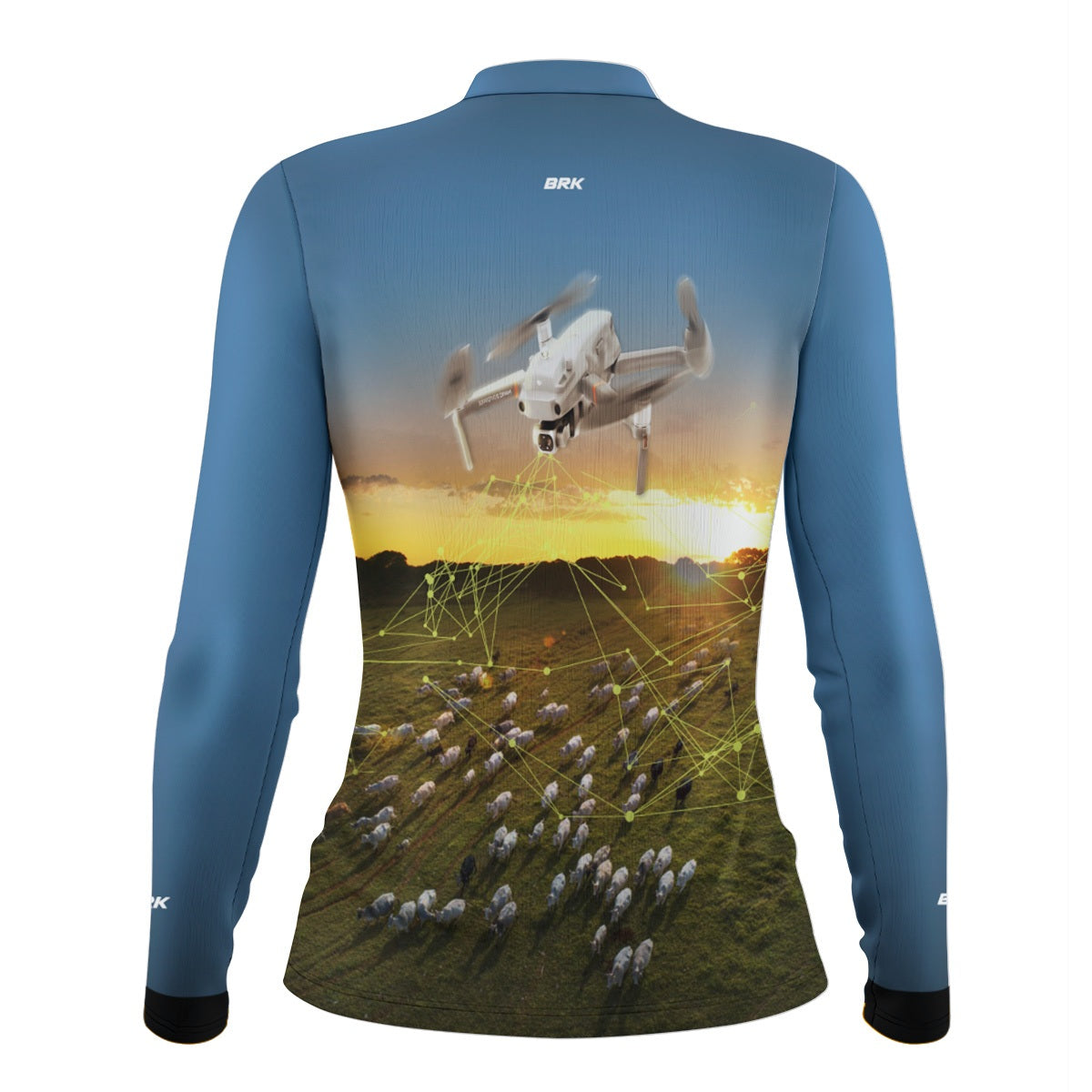 Camisa Agro Feminina Brk Drone Contagem de Gado com Proteção Solar UV50+ - Brk Agro