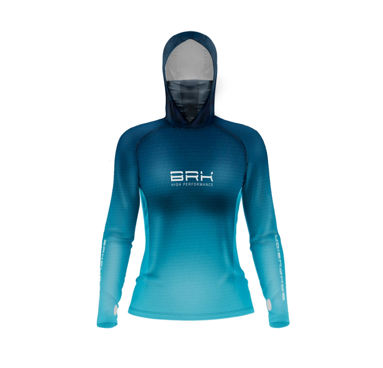 Camisa Feminina FusionX Brk Clean Azul com Capuz e Proteção Solar UV50+ - Brk Agro