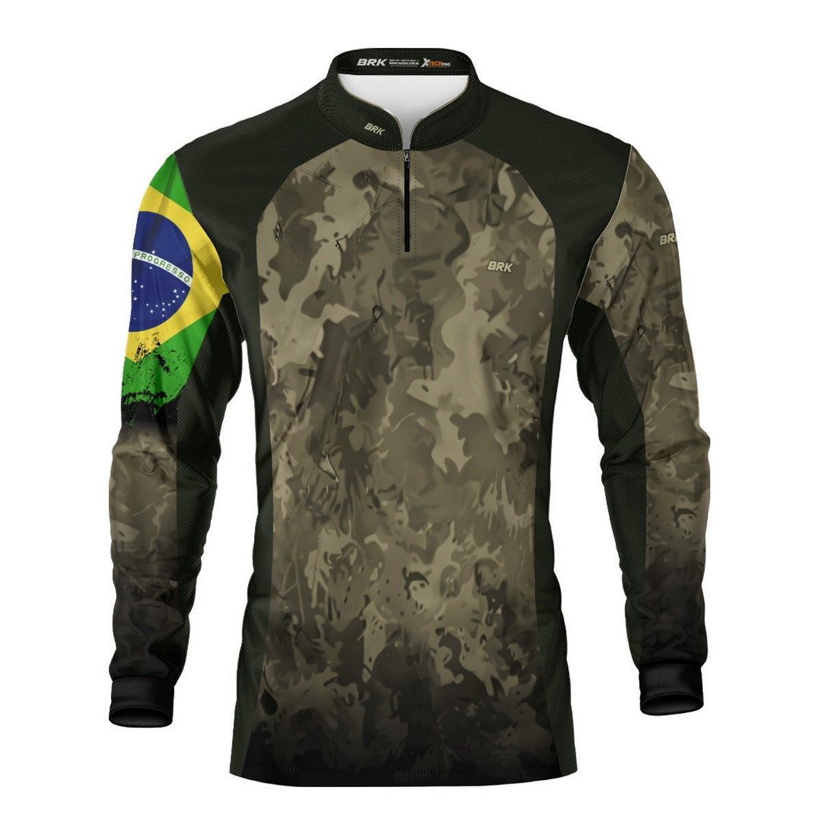 Camisa Agro Brk Camuflada Bandeira do Brasil com Proteção Solar UV50+ - Brk Agro