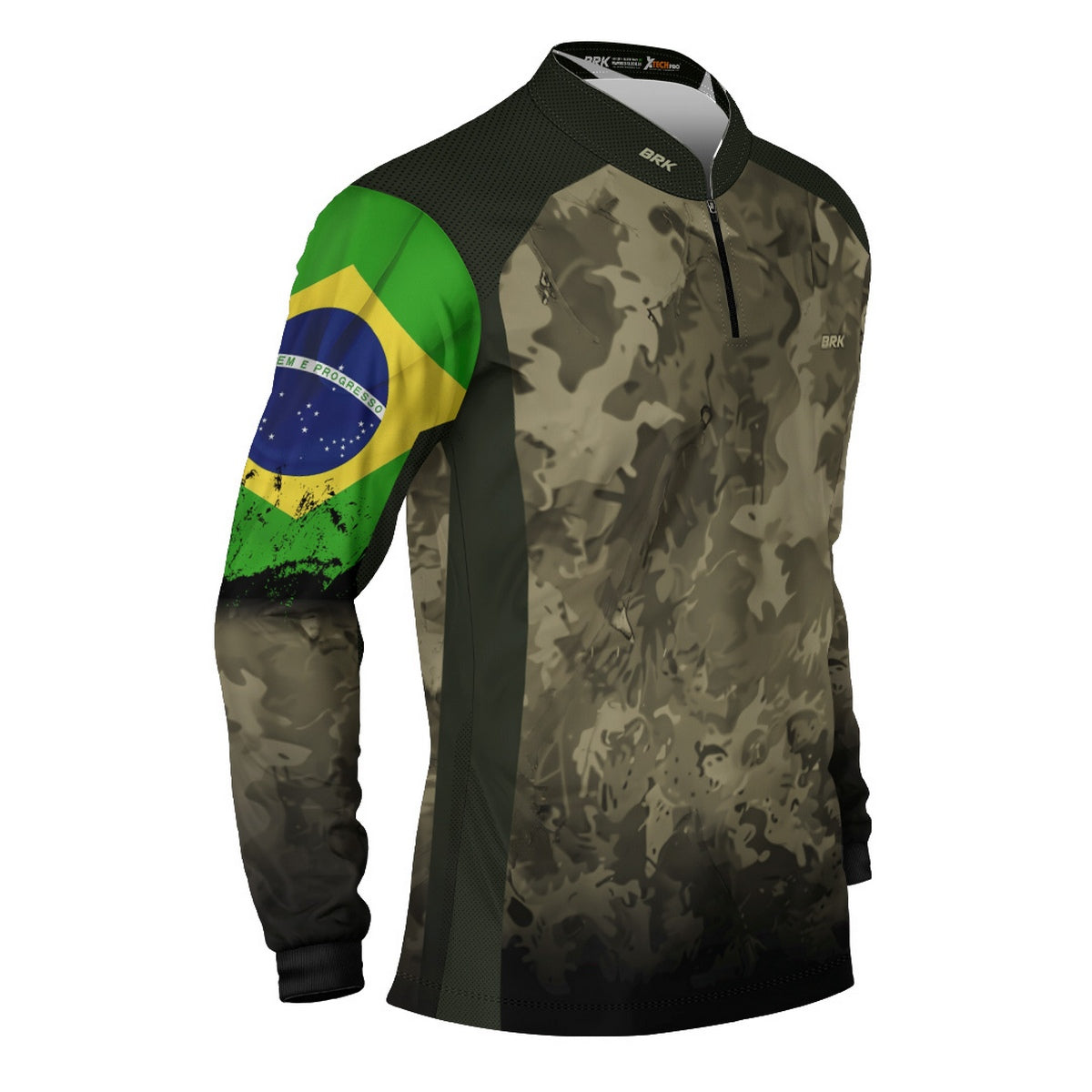 Camisa Agro Brk Camuflada Bandeira do Brasil com Proteção Solar UV50+ - Brk Agro
