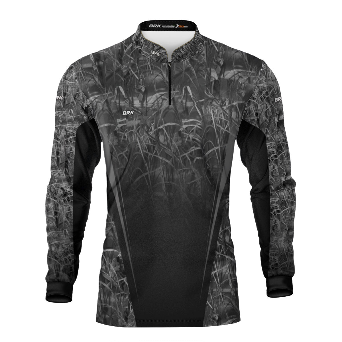 Camisa Agro Brk Camuflada Preto e Cinza com Proteção Solar UV50+ - Brk Agro