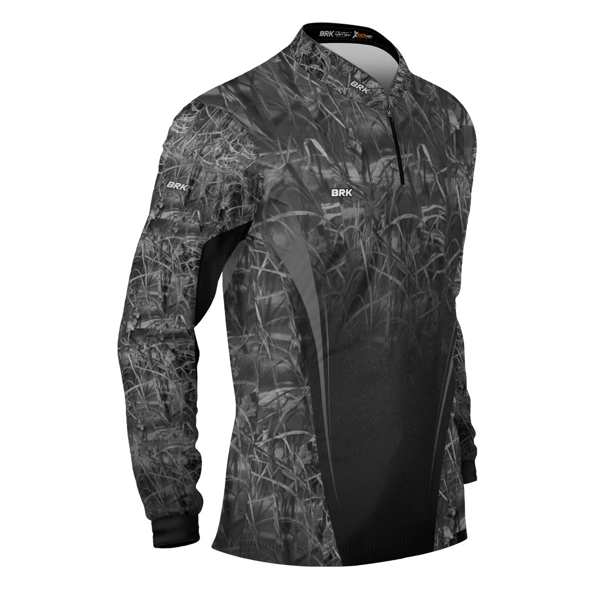 Camisa Agro Brk Camuflada Preto e Cinza com Proteção Solar UV50+ - Brk Agro