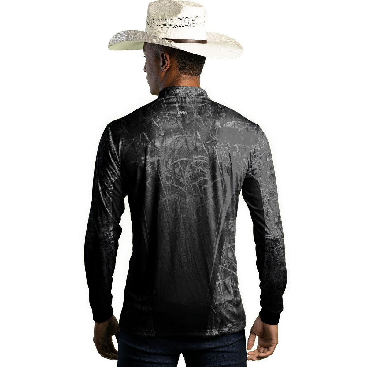 Camisa Agro Brk Camuflada Preto e Cinza com Proteção Solar UV50+ - Brk Agro