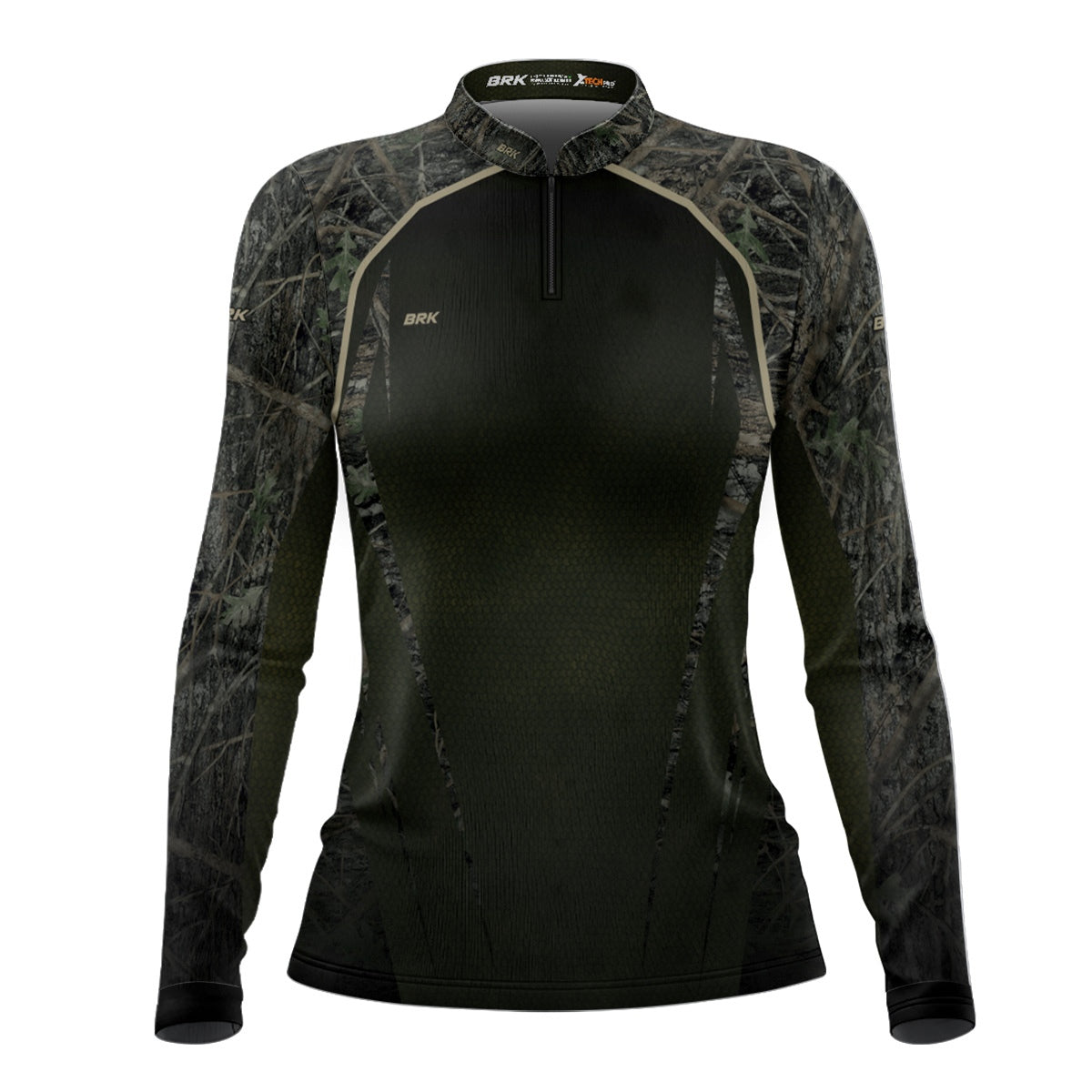Camisa Agro Feminina Brk Camuflada Verde com Proteção Solar UV50+ - Brk Agro