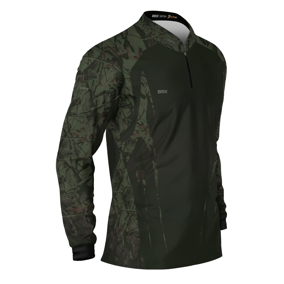 Camisa Agro Brk Camuflada Verde Militar com Proteção Solar UV50+ - Brk Agro