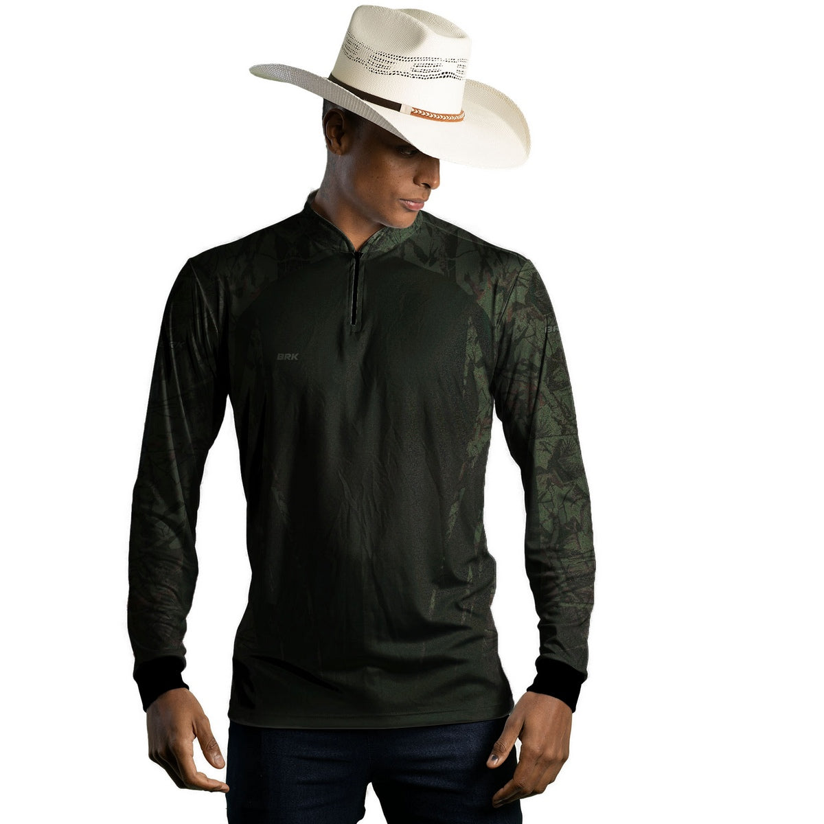 Camisa Agro Brk Camuflada Verde Militar com Proteção Solar UV50+ - Brk Agro