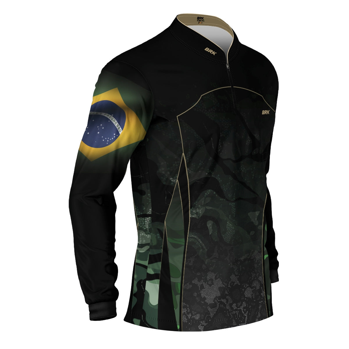 Camisa Agro Brk Camuflada Bandeira do Brasil com Proteção Solar UV50+ - Brk Agro