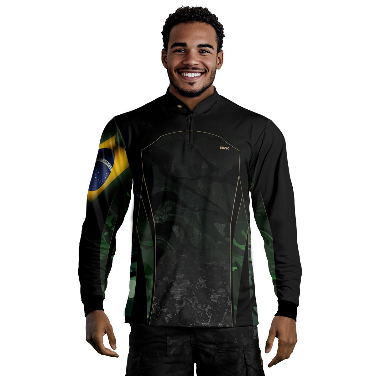 Camisa Agro Brk Camuflada Bandeira do Brasil com Proteção Solar UV50+ - Brk Agro