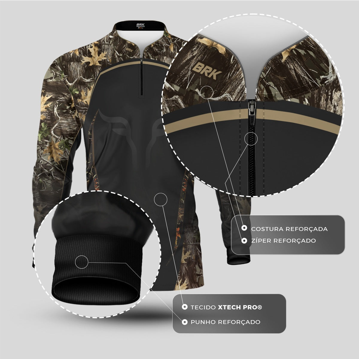 Camisa Agro Brk Camuflada Long Horn com Proteção Solar UV50+ - Brk Agro